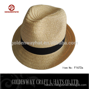 cheap wholesale beige paper braid straw fedora hats